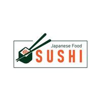 Sushi logo design as typical Japanese food with an authentic and delicious taste template illustration vector