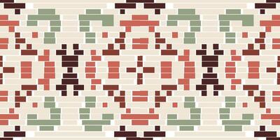 Crochet Geometric Arabic Patternfolk Embroidery, Aztec Geometric Ornament Print. Design for Carpet, Wallpaper, Clothing, Wrapping, Fabric vector
