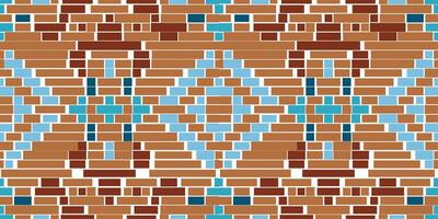 Zigzag Geometric Islamic Patternfolk Embroidery, Aztec Geometric Ornament Print. Design for Carpet, Wallpaper, Clothing, Wrapping, Fabric vector