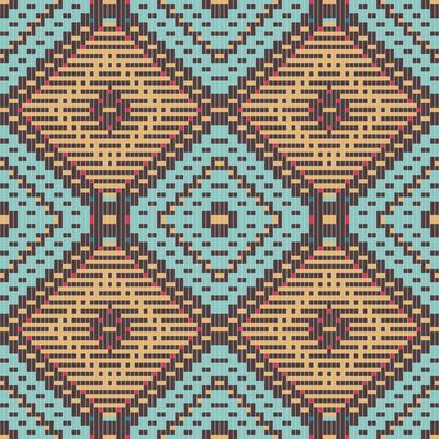 Zigzag Korean Traditional Pattern Fabricfolk Embroidery, Aztec Geometric Ornament Print. Design for Carpet, Wallpaper, Clothing, Wrapping, Fabric