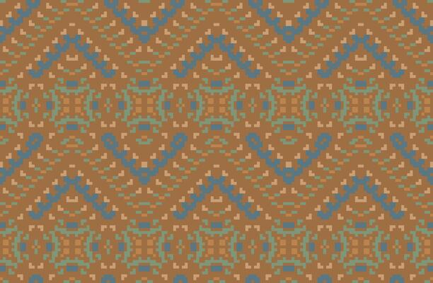 Geometry Shapes Islamic Pattern Artfolk Embroidery, Aztec Geometric Ornament Print. Design for Carpet, Wallpaper, Clothing, Wrapping, Fabric