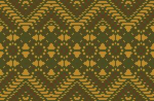 Pixel Islamic Geometric Pattern Designfolk Embroidery, Aztec Geometric Ornament Print. Design for Carpet, Wallpaper, Clothing, Wrapping, Fabric vector
