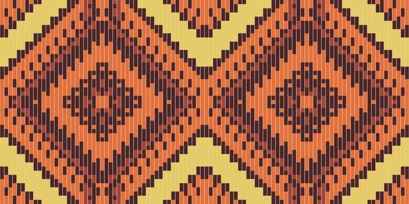 Pixel Art Ethnic Pattern Designfolk Embroidery, Aztec Geometric Ornament Print. Design for Carpet, Wallpaper, Clothing, Wrapping, Fabric