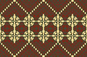 Fabric Pattern Geometric Pattern Designfolk Embroidery, Aztec Geometric Ornament Print. Design for Carpet, Wallpaper, Clothing, Wrapping, Fabric vector