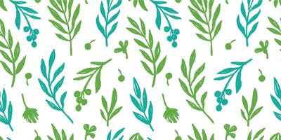 Abstract brush leaf texture seamless pattern. Hand drawn modern brush texture olive leaf abstract seamless pattern background. Floral art, summer olive background vector