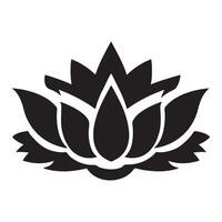 Black and white lotus with abstract background and lotus leaf in illustration style vector