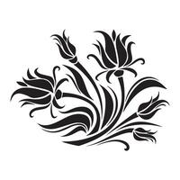 Abstract floral design with decorative leaves swirls and vintage ornamental elements vector