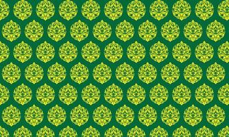 Floral pattern with green leaves and vintage decorative elements vector