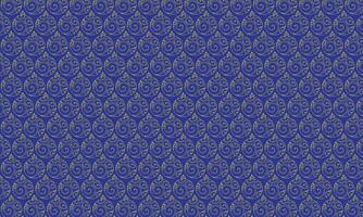 Vintage damask floral pattern with blue flowers on antique wallpaper background vector