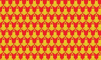 Abstract pattern with red hearts and red-yellow flowers in vintage decorative style vector