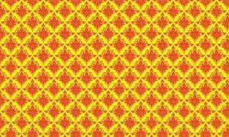 Abstract floral pattern with yellow flowers on vintage geometric background vector