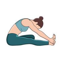 Seated Forward Bend Paschimottanasana vector