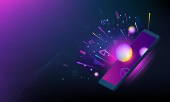 Abstract smartphone with colorful explosions vector
