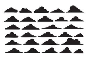 Set of cartoon cloud in a flat design, design vector
