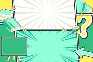 Learning and Teaching Comic Background. Back to School Design for Classroom, Presentations, or Social Media vector