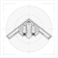 Top View B2 Bomber with Blue Radar Overlay vector