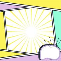 Blank Comic Pop Art Panel. Single Frame Template for Creative Design, Social Media, or Printable Content vector