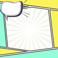 Minimalist Blank Comic Frame with Speech Bubble. Single Panel Layout for Digital Media, Posters, or Educational vector