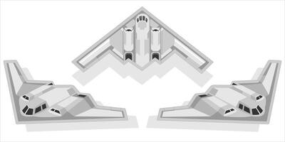 3D Angled of B2 Stealth Bomber. Isometric Military Aircraft Illustration vector