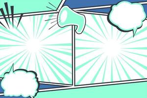 Blank Comic Template with Dual Panels and Speech Bubbles. Clean Design for Multiple Creative Applications. colorful comic vector