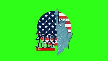 Animation featuring the American flag and Statue of Liberty, highlighting Independence Day with vibrant colors and smooth transitions video
