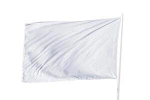 Blank white flag on white background, ideal for isolated product mockups, minimalist compositions, or branding and identity design photo
