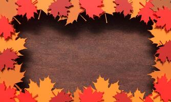 Leaf maple plant autumn season time wooden background wallpaper leaf maple frame september october november month mockup empty blank Leaf maple plant autumn brown texture mockup beautiful wooden empty photo
