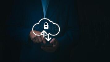 the showing protection and encryption of password data used in the Internet world, digital transformation management concept Internet of Things, big data and business processes, automation photo