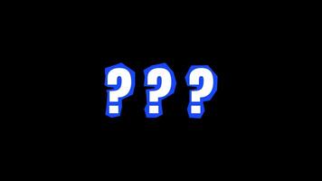 Three blue cutout-style question marks animated on a transparent background. Perfect for quizzes, quizzes, explainer videos, or educational content. video