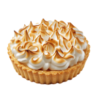 Delicious meringue topped tart with golden brown peaks isolated on transparent background png