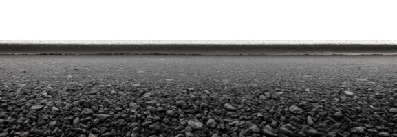 Black asphalt road pavement with textured surface isolated on transparent background png