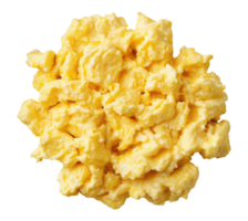 Top view of scrambled eggs isolated on transparent background png