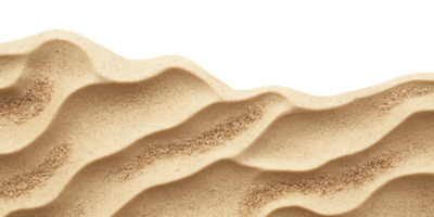 Smooth beach sand dunes isolated on transparent background, top view png