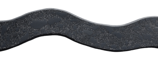 Top view of a curved asphalt road isolated on a transparent background, top view png