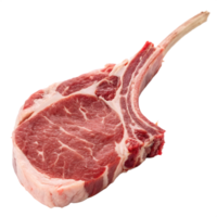 Raw lamb chop bone in fresh meat isolated on transparent background png