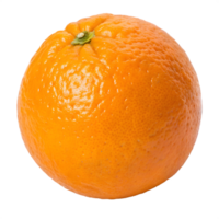 A single ripe orange with textured skin isolated on transparent background png