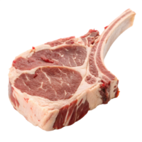 Raw prime beef rib steak with bone isolated on transparent background png