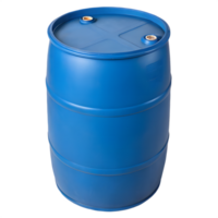 Blue plastic barrel with two caps for liquids isolated on transparent background png