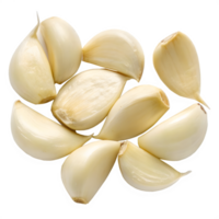 A pile of peeled garlic cloves isolated on transparent background png