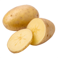 Whole and sliced potatoes isolated on transparent background png