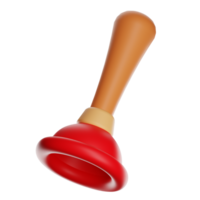 Red plunger with wooden handle on transparent background png