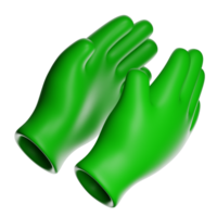 Pair of green gloves clapping with transparent background png