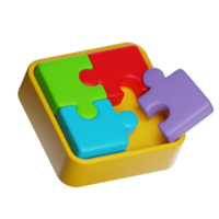 Colorful puzzle pieces completing problem solving with transparent background png