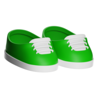 Pair of green baby shoes with white laces floating on transparent background png
