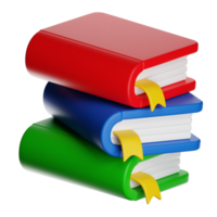 pilha do colorida livros com favoritos em transparente fundo png