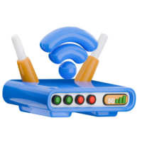 3D model of a wifi router, representing internet connectivity. isolated icon illustration. png