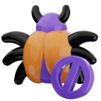 Software bug 3d illustration. device malware icon. png