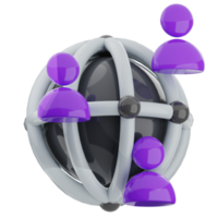 Team network 3d illustration. business connection, teamwork, community icon. png