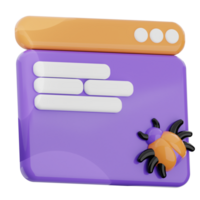 Software bug 3d illustration. internet malware icon. png