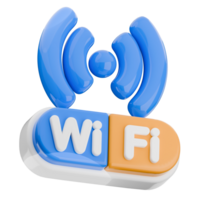 3D illustration of a wifi signal, wireless network isolated icon. png